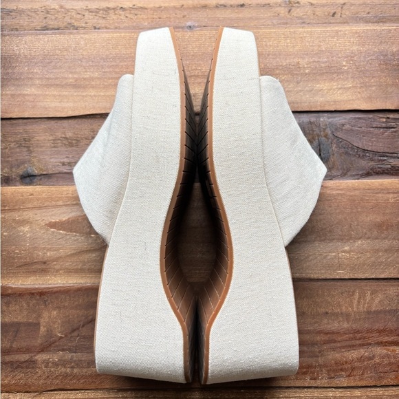 & Other Stories Canvas Cream Platform Mules Chunky Sole Size 38 / US 7 - Picture 10 of 14